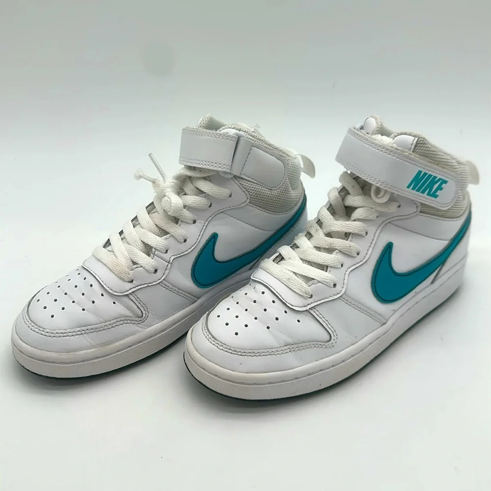 Nike Court Borough Mid 2 GS CD7782-117 Sneaker Kids 3.5 Y White Leather Shoes